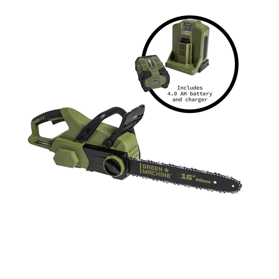 62V Cordless 16&quot; Chainsaw with 4 Ah Battery and Charger