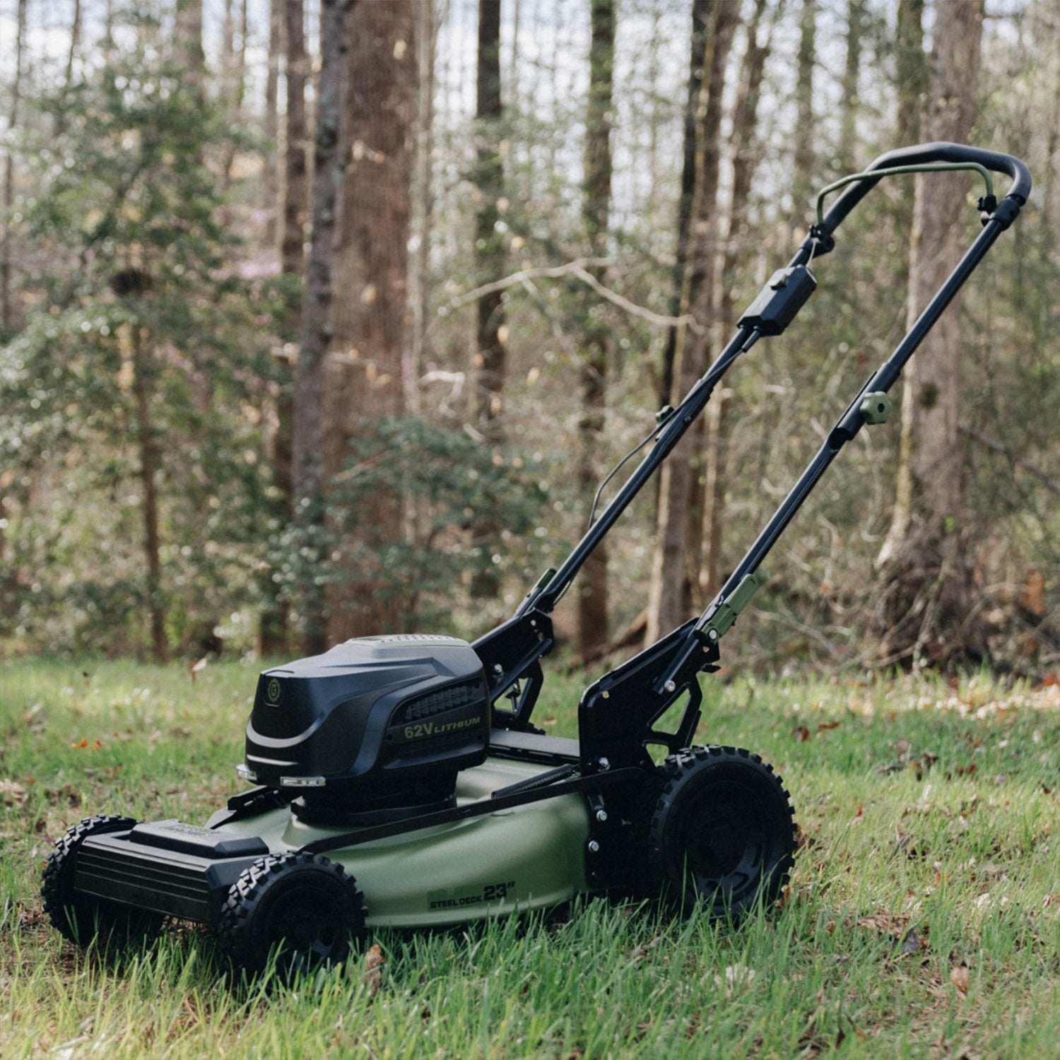 62V Cordless 23&quot; Push 3-in-1 High Wheel Walk Behind Mower with 4 Ah Battery and Charger
