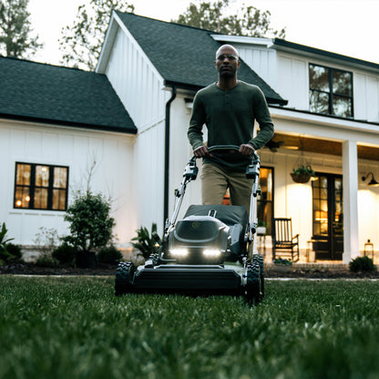 62V Cordless 23&quot; RWD Self-Propelled 3-in-1 High Wheel Walk Behind Mower with (2) 4 Ah Batteries and Charger