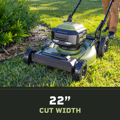 62V Cordless 23&quot; RWD Self-Propelled 3-in-1 Extended Range Walk Behind Mower with 8.0 Ah Battery Rapid Charger